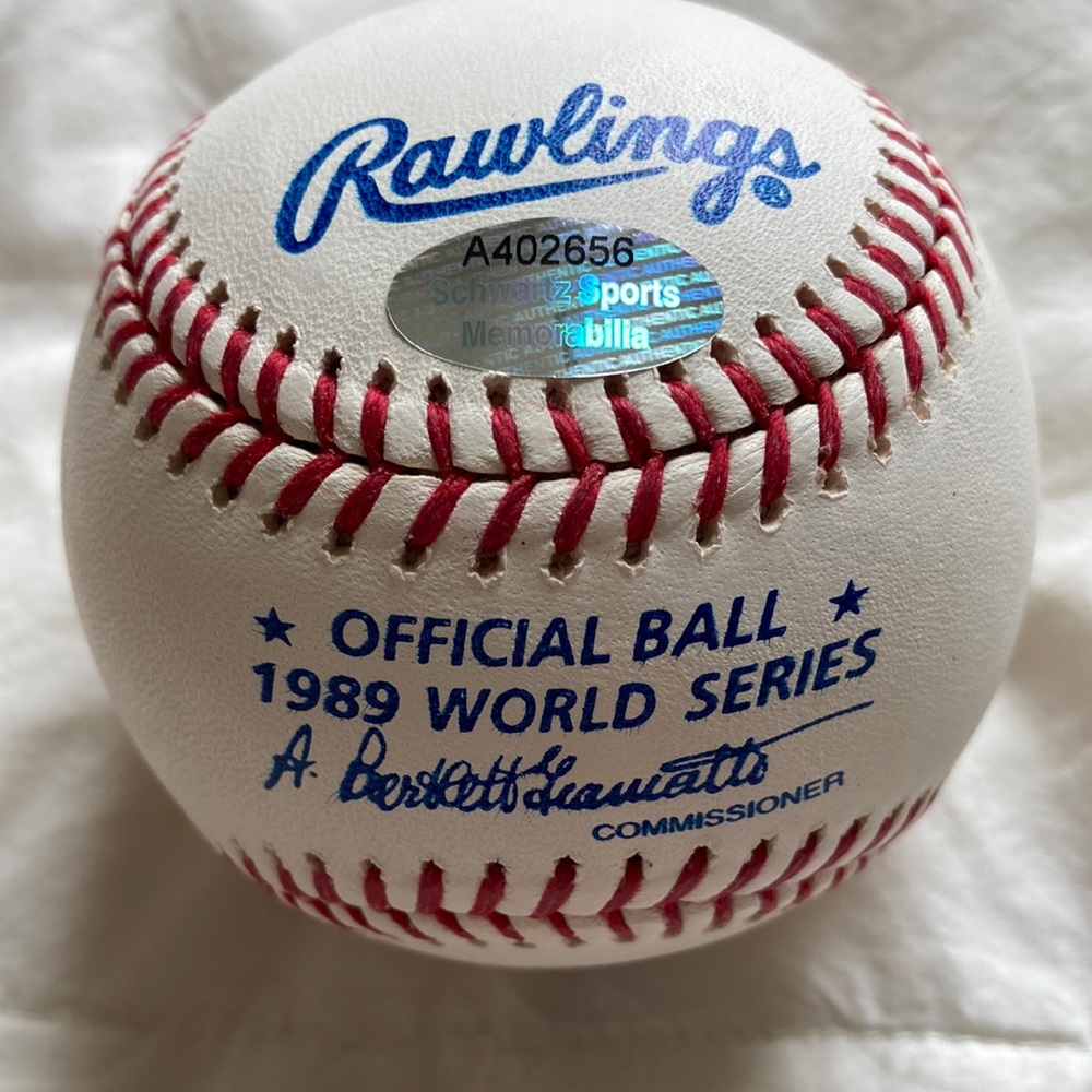 Mark McGwire Autographed Baseball. 1989 World Series Ball.